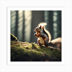 Squirrel In The Forest 208 Art Print