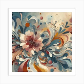 Abstract Flower Painting 3 Art Print