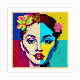 Two Faces Of A Woman Art Print