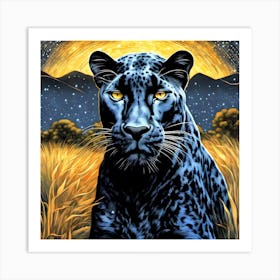 Black Jaguar Art Print