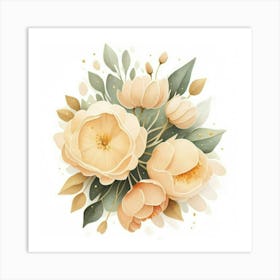 Peony Bouquet Art Print