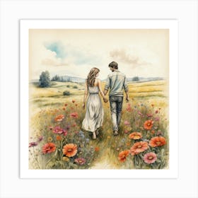 Love In The Field Art Print