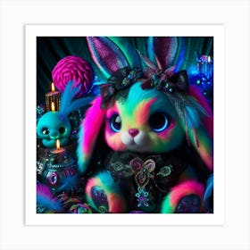 Teddy Bear bunny Art Print