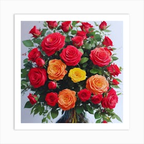 Roses In A Vase 1 Art Print