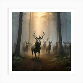 Deer In The Forest 3 Art Print