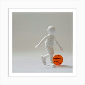 Basketball Player Dribbling 2 Art Print