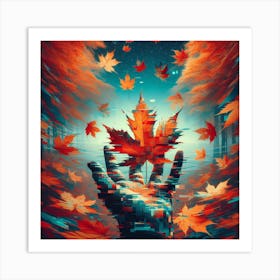 Glitch Maple Leafs, Glitch art 2 Art Print