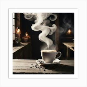 Steaming Cup Of Coffee 16 Art Print