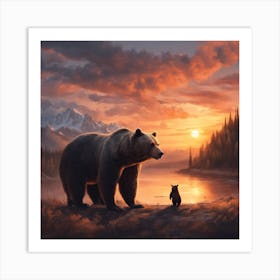 518518 The Most Beautiful Sunset With A Bear Xl 1024 V1 0 Art Print