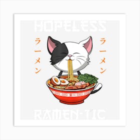 Limited Edition Kawaii Neko Ramen Lover Japanese Noodle Anime Art Print