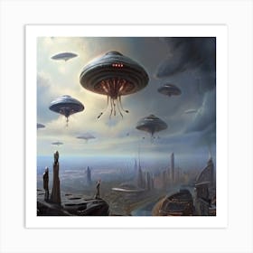 Aliens In The Sky Art Print