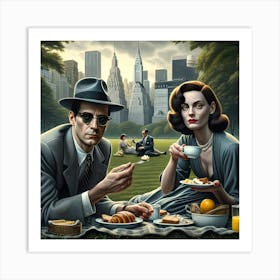 Picnic In New York City Art Print