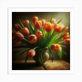 Tulips In A Vase 2 Art Print