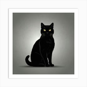 Black Cat Wall Decoration Art Print