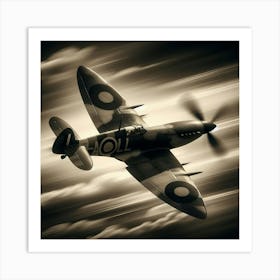 Spitfire In Flight Art Print
