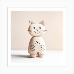 Wooden Cat 1 Art Print