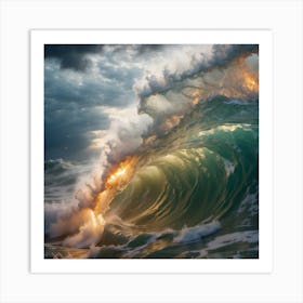 Ocean Wave in Trouble Art Print