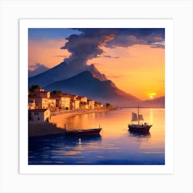 Sunset By The Sea Art Print