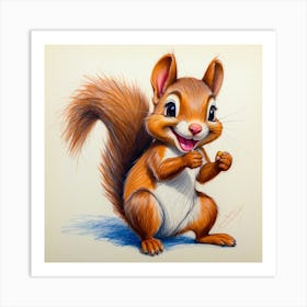 Squirrel Drawing 6 Art Print