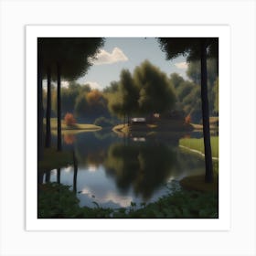 Pond In The Woods 1 Art Print