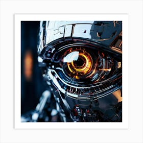 Robotic Eye Close Up Artificial Android Cyborg Technological Futuristic Mechanical Digital (3) Art Print