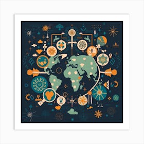 World Map 1 Art Print