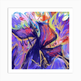 whimsical expressionist birds Art Print