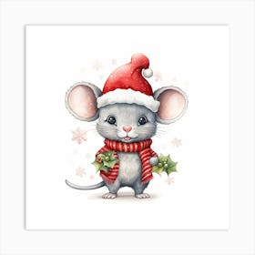 Santa Mouse 8 Art Print