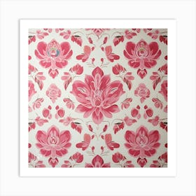 Pink Flower Wallpaper Art Print