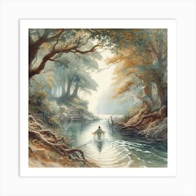 Jesus In The Water Art Print