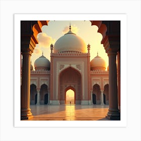 Sunrise At Taj Mahal Art Print