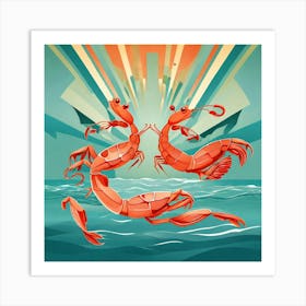 Prawns In The Sea Art Print