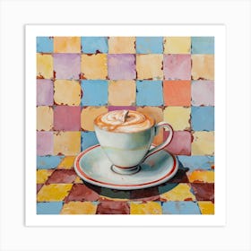 Cappucino Pastel Checkerboard 2 Art Print