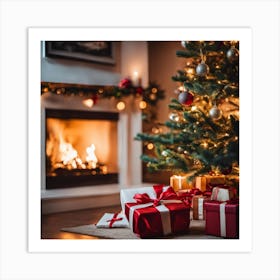 Christmas Tree With Presents 40 Art Print