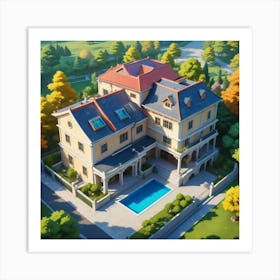 Aerial View Of A House Art Print