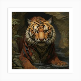 Tiger In The Cave Art Print