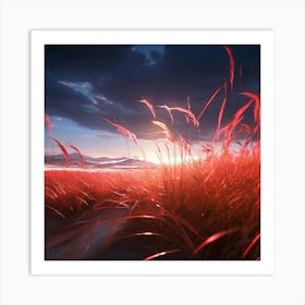 Japanese Blood Grass Art Print