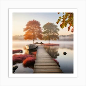 Dock In The Mist Art Print