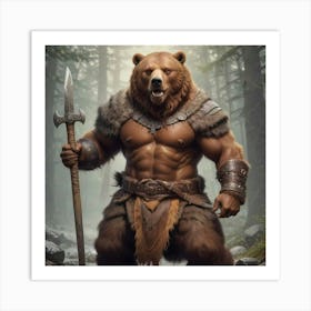 Natural Berserker Bear Art Print