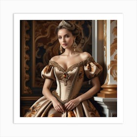 Victorian Woman In Ball Gown Art Print