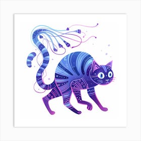 Blue Cat 20 Art Print