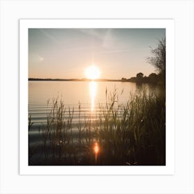 Sunset Over A Lake Art Print