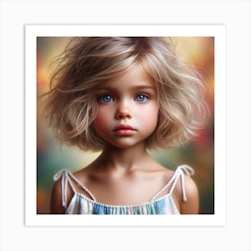 Little Girl With Blue Eyes 1 Art Print