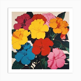 Impatiens 1 Pop Art Illustration Square Art Print