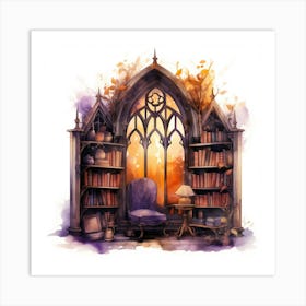 Gothic Library Art Print