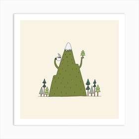 The Mountain Is Drinking Coffee Art Print