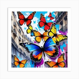 Colorful Butterflies 66 Art Print