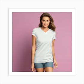 Women'S V-Neck T-Shirt Art Print