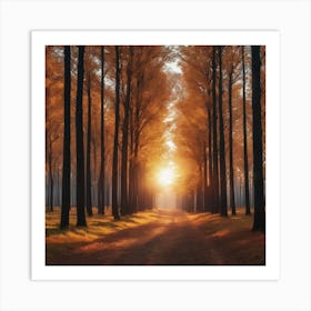 Autumn Trees In The Forest Art Print