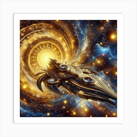 Spaceship In Space 3 Art Print